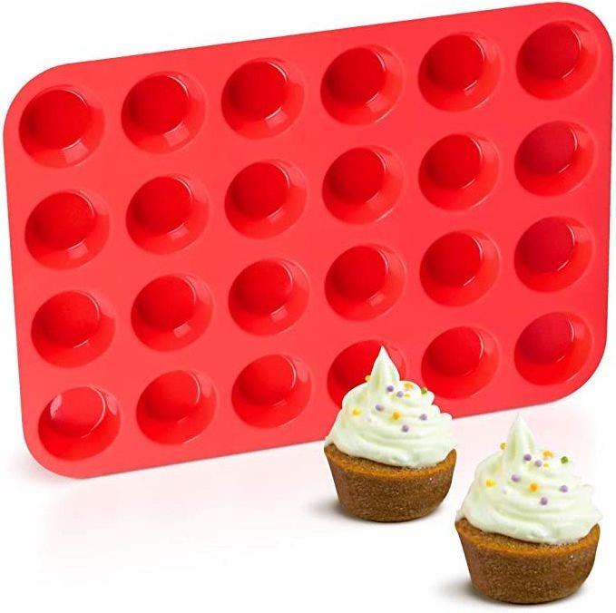 Wholesale Nonstick Bpa Free 12 Cup Round Cupcake Baking Mold Silicone Muffin Pan Cake Tray