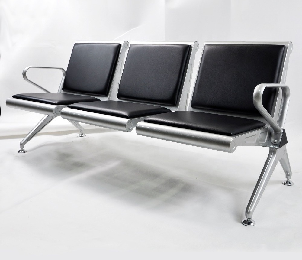 Hospital Waiting Bench Pu row Link Chairs With Pu Cushion Seating Waiting Chair 3 Seater Airport Chair