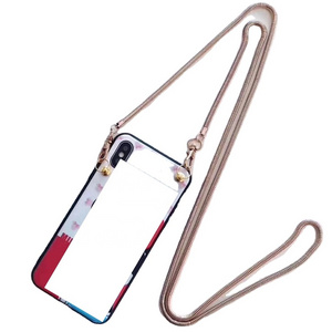 Necklace Crossbody Mobile Phone Case Cute Cartoon Cover With Shoulder Strap Aluminum Chain for iPhone 12 mini 11 pro max Samsung