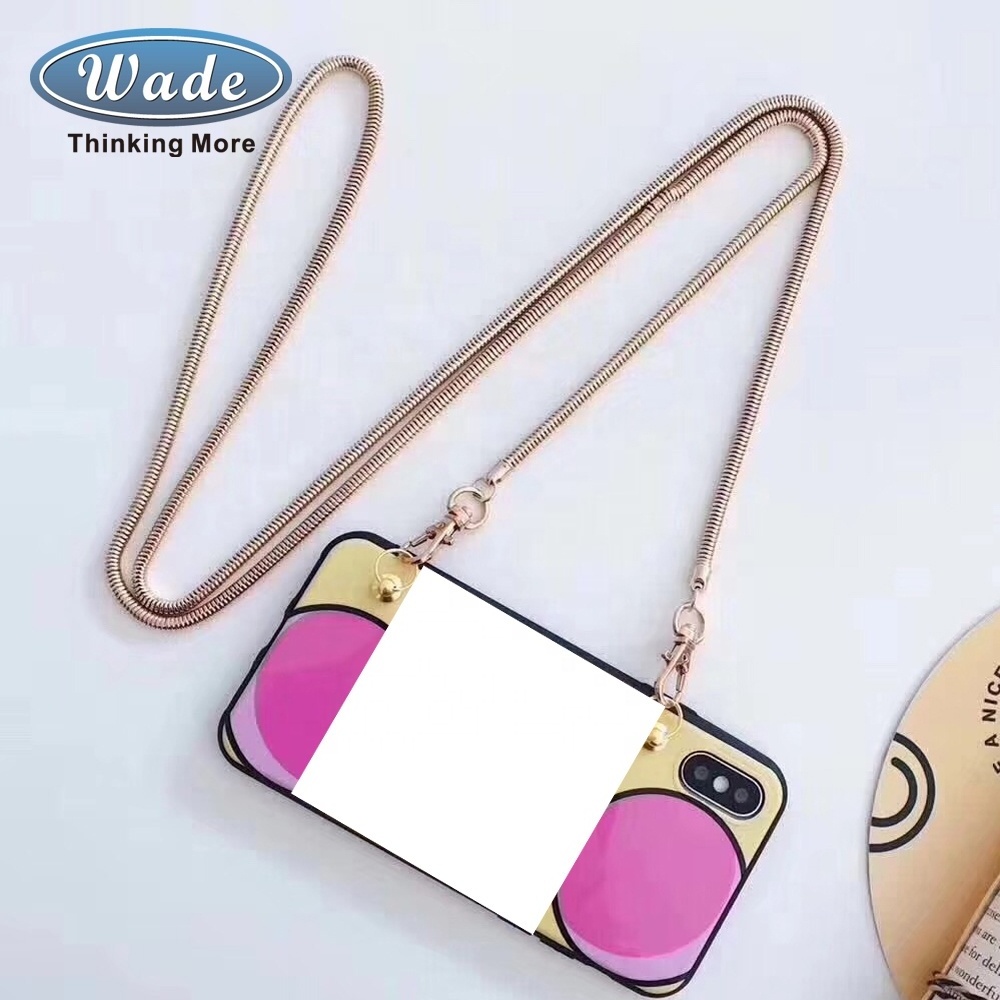 Necklace Crossbody Mobile Phone Case Cute Cartoon Cover With Shoulder Strap Aluminum Chain for iPhone 12 mini 11 pro max Samsung