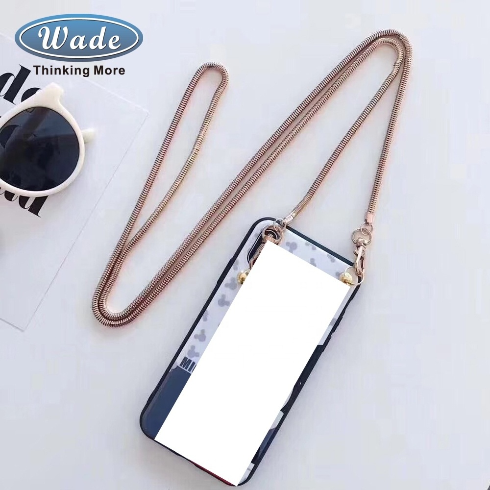 Necklace Crossbody Mobile Phone Case Cute Cartoon Cover With Shoulder Strap Aluminum Chain for iPhone 12 mini 11 pro max Samsung