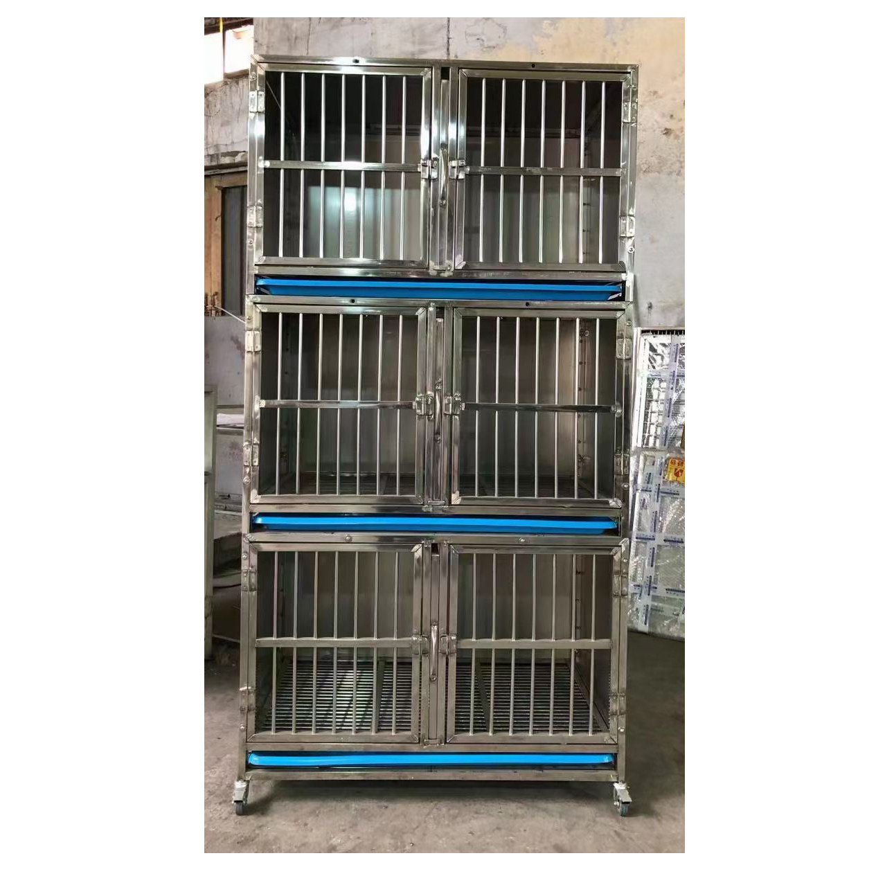 Chinese Modular Veterinary Dog / Cat crate / 304 Stainless Steel Vet Dog  Cat Kennel Box