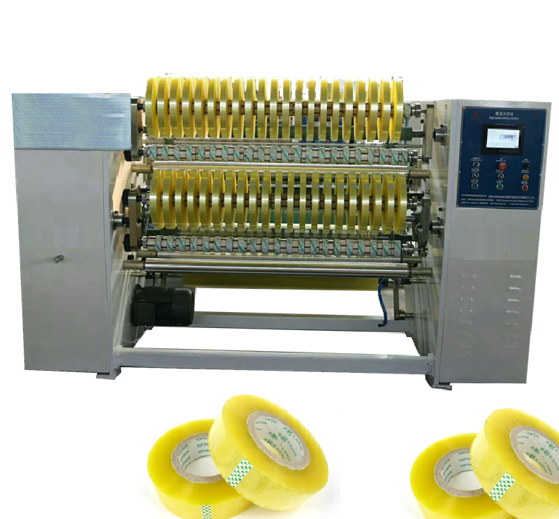 Semi Automatic Jumbo Rolls Adhesive Tape Slitter Machinery Bopp Tape Slitting Rewinding Machine