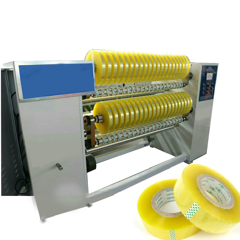 Semi Automatic Jumbo Rolls Adhesive Tape Slitter Machinery Bopp Tape Slitting Rewinding Machine