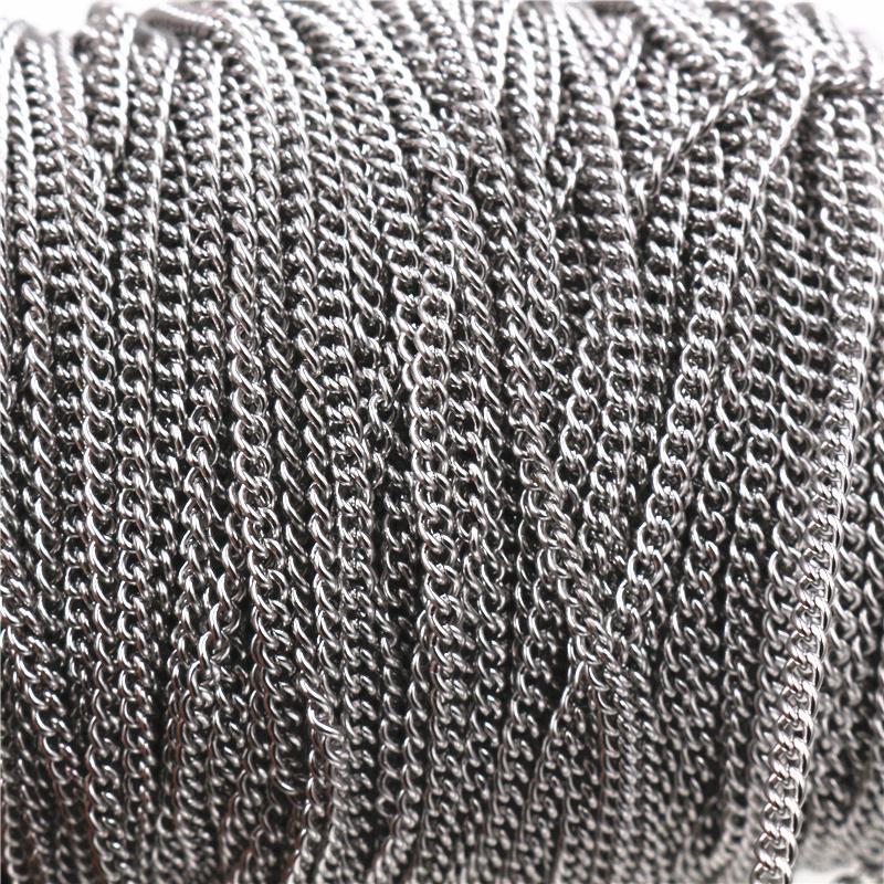 5 Meters/Lot Never Fade Thicken Stainless Steel Necklace Chains Bulk For DIY Jewelry Findings Making Materials Handmade Supplies