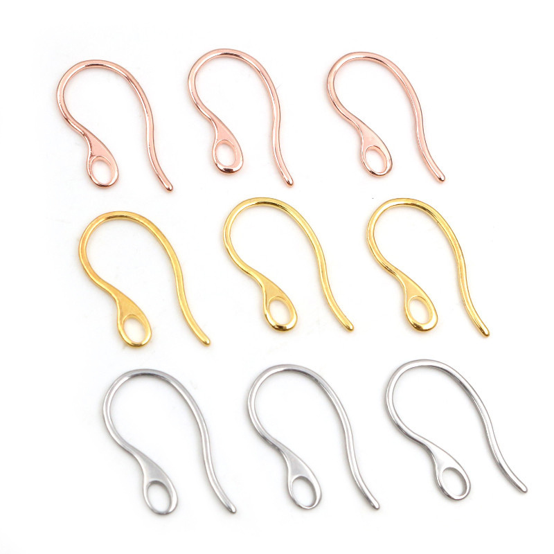 NO Fade 20pcs 22x11mm 316 Stainless Steel Gold Rose Gold DIY Earring Hooks Wire Settings Jewelry Making Findings Supplies