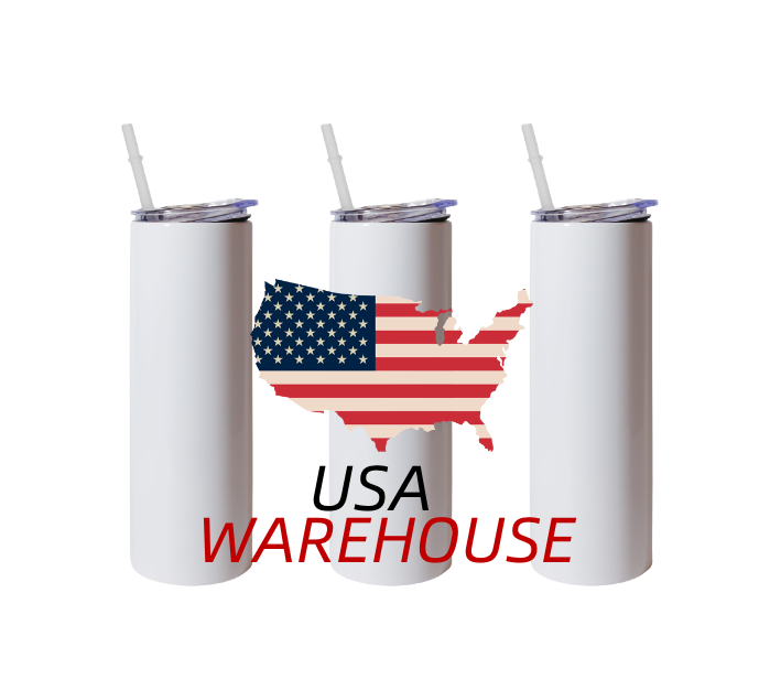 us warehouse stock white stainless steel 20oz straiught sublimation blanks tumblers with straw