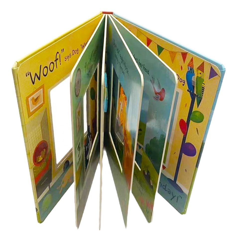 Custom Stimulate Curiosity Sensory Felt Animal Heads Touch and Feel Board Books Printing for Kids