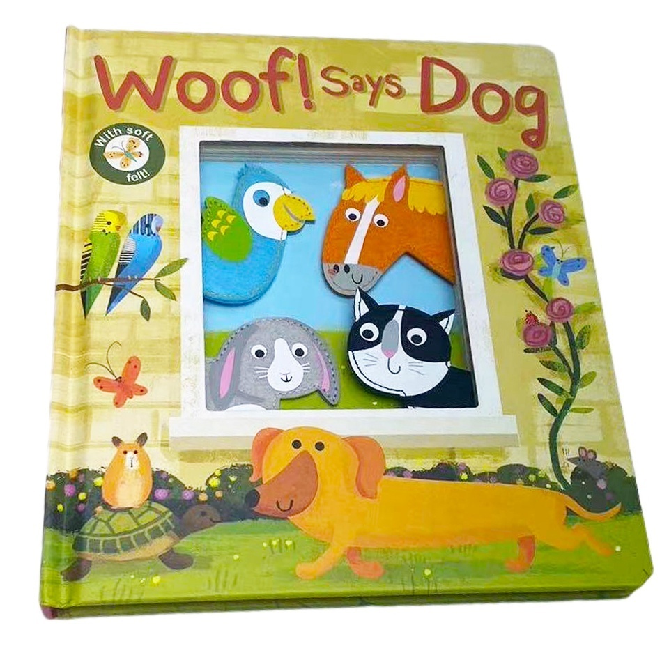 Custom Stimulate Curiosity Sensory Felt Animal Heads Touch and Feel Board Books Printing for Kids