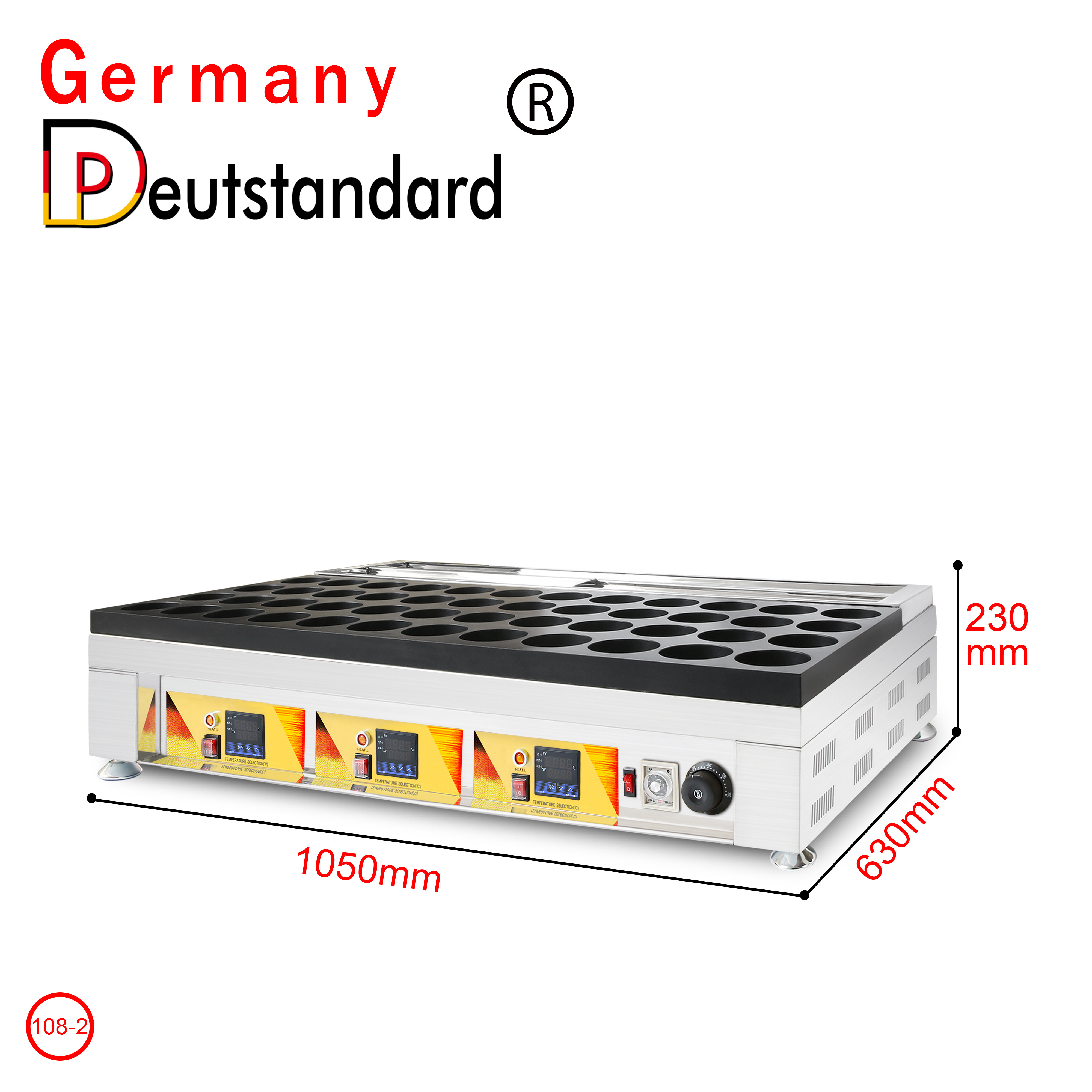 Germany brand snack electric red bean wheel cake paste maker 48 holes obanyaki machine with warming tray