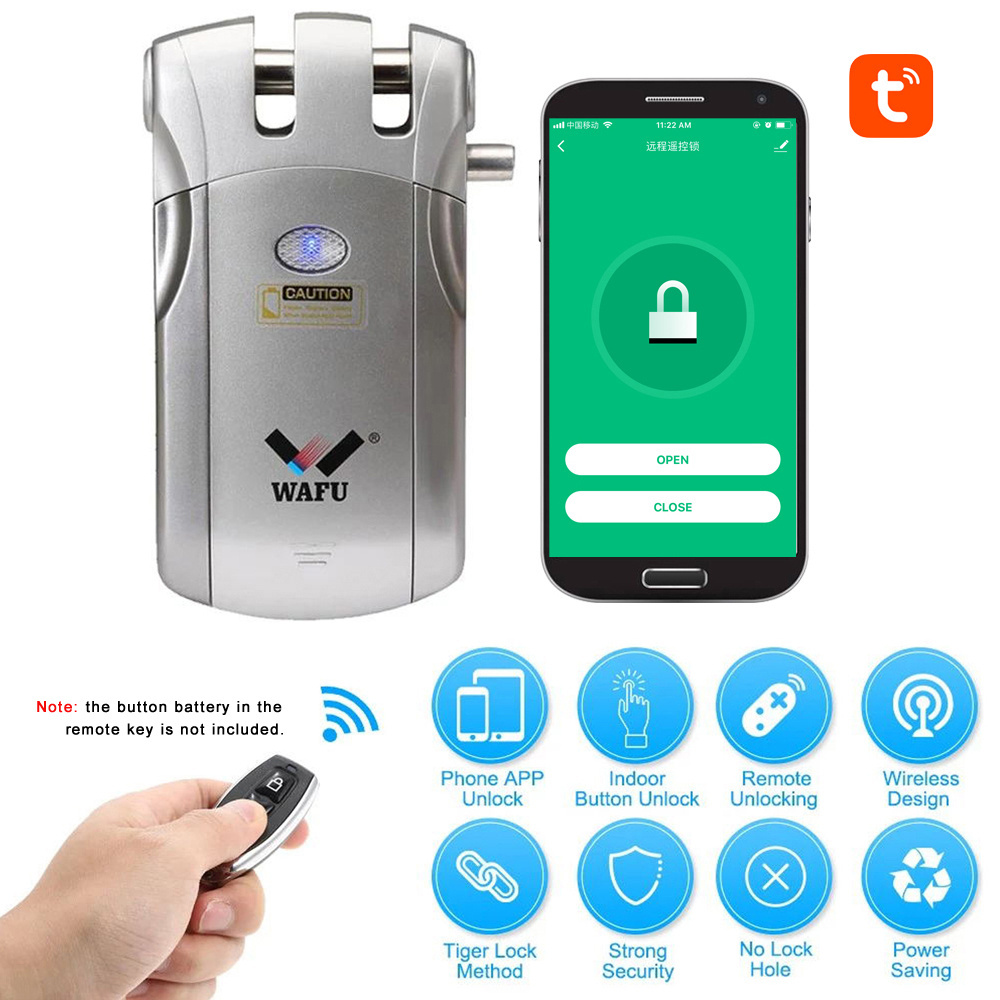 WAFU WF-019W Tuya App Wifi Remote Control Door Lock Cerradura Intelligente con Wifi Invisible Smart Door Lock Home Security