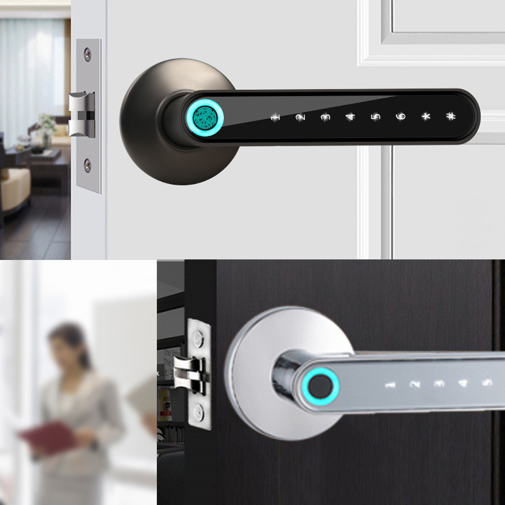 Entry Code Front Electric Cylinder Frameless keyless digit smart door lock tuya handle data entry from home