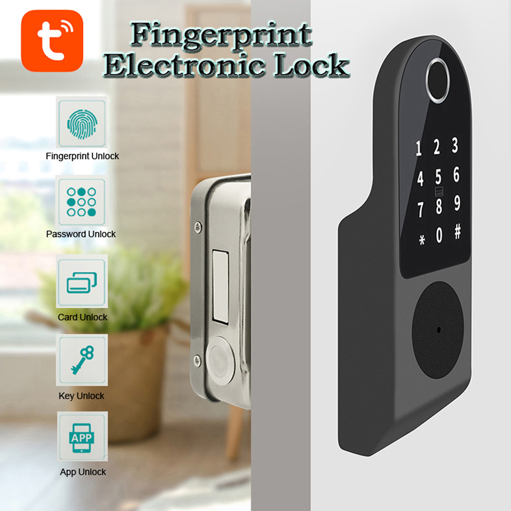 cerradura inteligente con wifi para exterior waterproof electrical metal gate rim digital door lock tuya app smart door lock