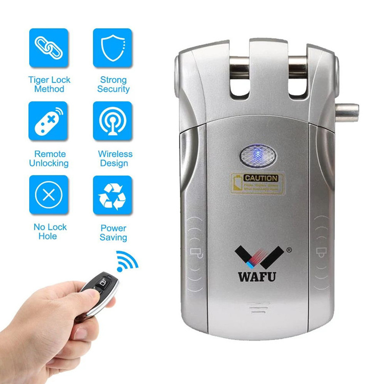 WAFU WF-010 Electric Smart Invisible Door Lock for Home Security Entry Door Lock Wireless Remote Control Lock for Home Office