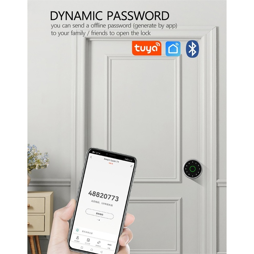 WAFU WF-Q3 Tuya Smart Life App Bluetooth Door Lock Intelligent Fingerprint Round Knob Door Lock Cerradura Inteligente Fechadura