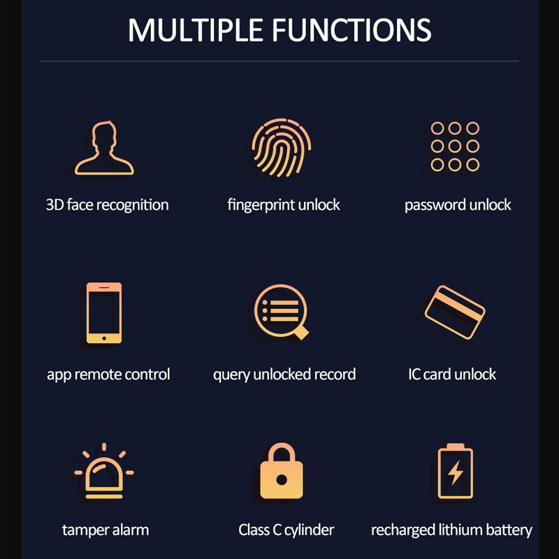 WAFU WF-MY4 3D face biometric fingerprint door lock usmart go tuya wifi keyless entry door lock for outdoor gate home door lock