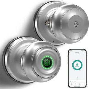 WAFU Euro Tuya APP Biometric Fingerprint Mechanical Keys Bluetooth Cylinder Smart Door Lock Electronic with Smart Door Knob Lock