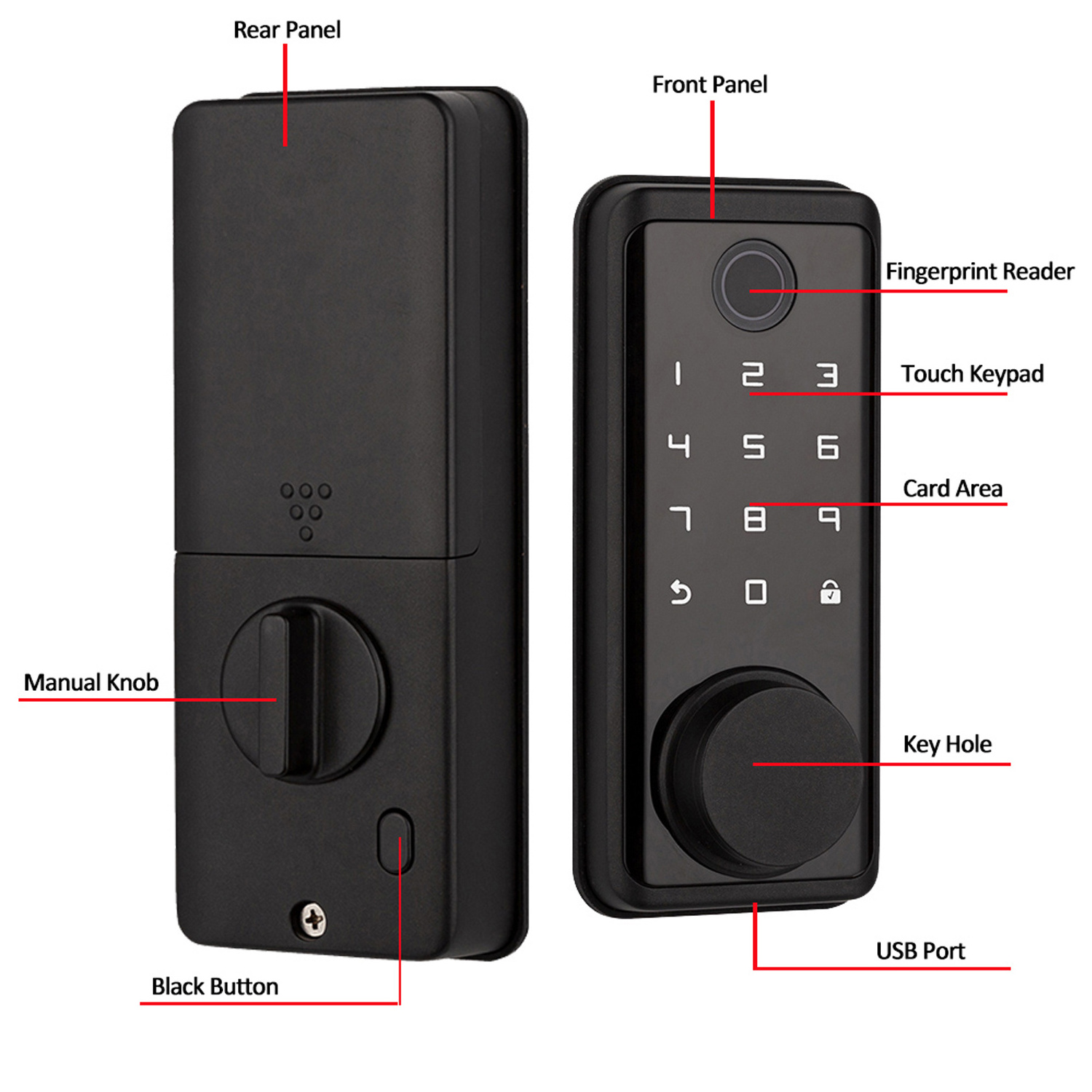 Tuya Deadbolt Lock Home Smart Fingerprint Lock Suitable for Hotel Apartment Management with Factory Price