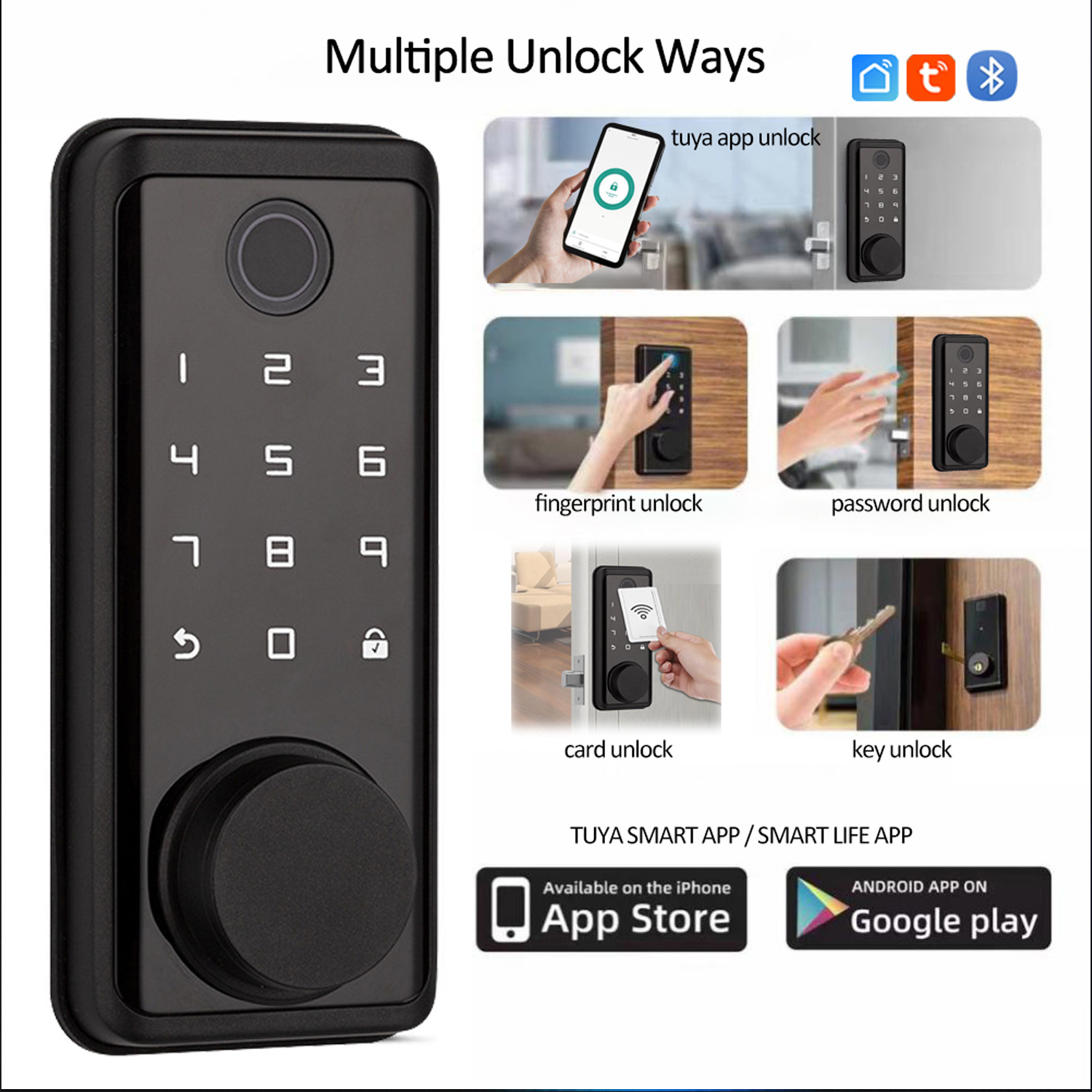 Tuya Deadbolt Lock Home Smart Fingerprint Lock Suitable for Hotel Apartment Management with Factory Price