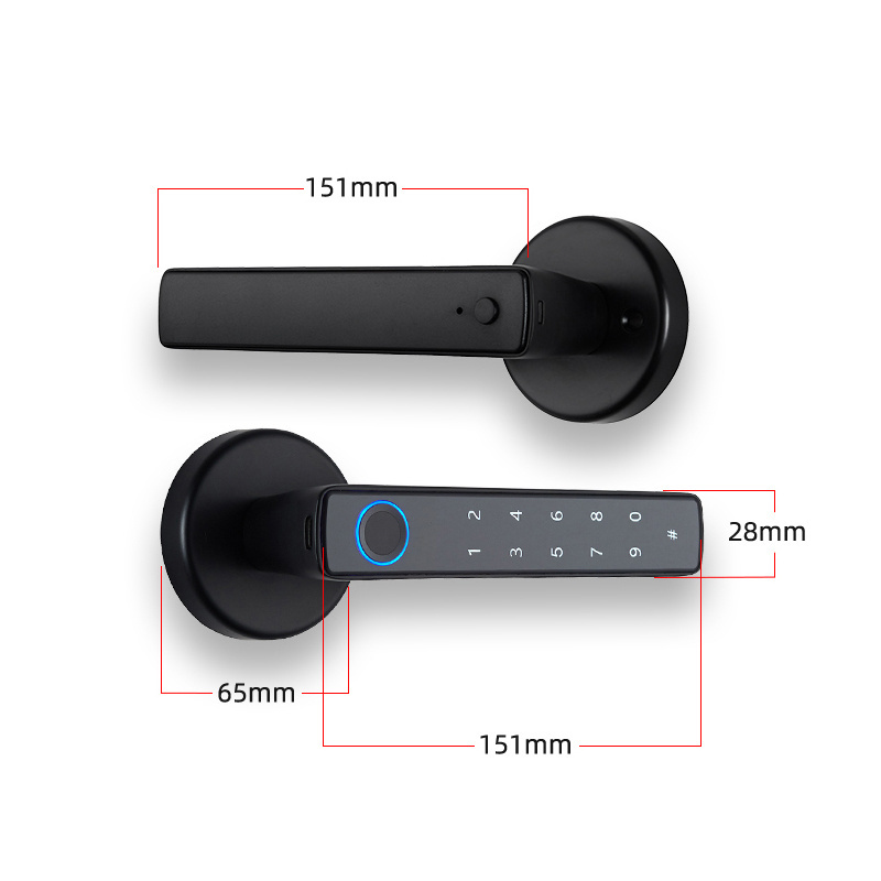 Tuya Smart Door Lock for Home Bedroom Keyless Automatic Smart Handle with Fingerprint Bluetooth Password Bluetooth Connectivity