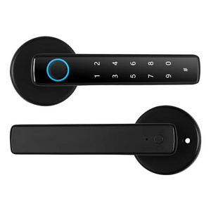 Tuya Smart Door Lock for Home Bedroom Keyless Automatic Smart Handle with Fingerprint Bluetooth Password Bluetooth Connectivity