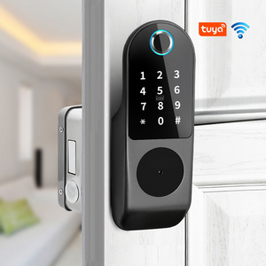 Waterproof Outdoor Fingerprint Deadbolt Lock Tuya Smart WiFi Gate Door Rim Lock Remote Control Electric Door Lock Security Home