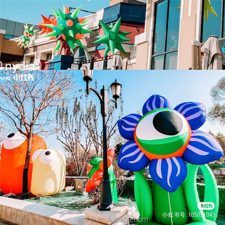 inflatable eye ball flower amusement square inflatable flower OEM