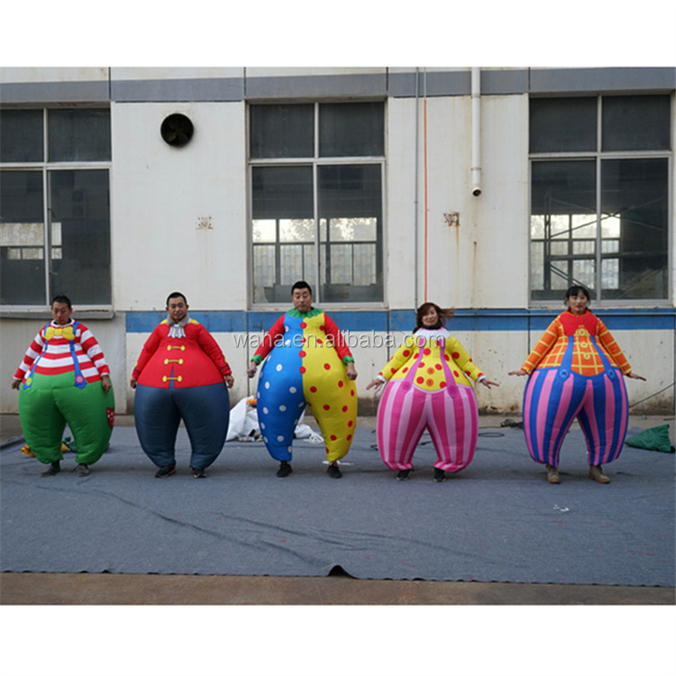 funny walking Fancy carnival party circus joker dress adults inflatable cosplay fat clown costume for Performance