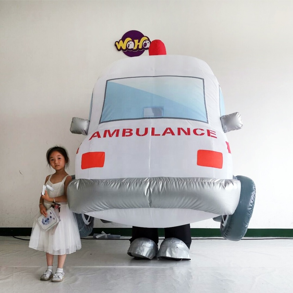 funny carnival parade inflatable walking car Advertising police type inflatable cartoon car model costume in advertising Inflat