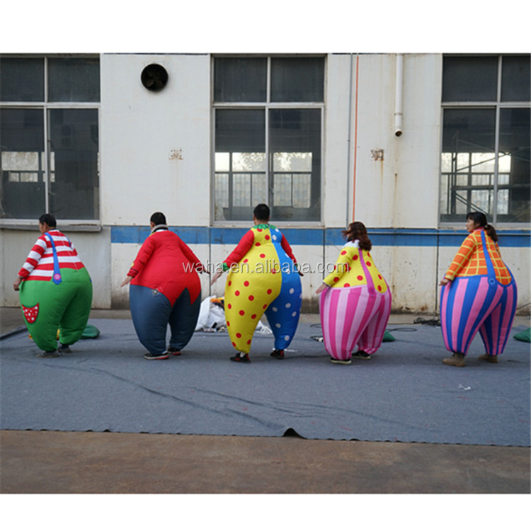 funny walking Fancy carnival party circus joker dress adults inflatable cosplay fat clown costume for Performance