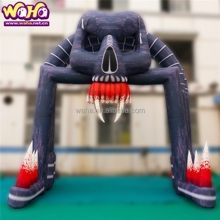 Halloween decoration giant inflatable big eyeballs skull arch attractive inflatable skeleton's hand arch