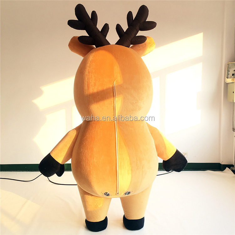 Walking Inflatable Cartoon Character Deer Mascot Costume