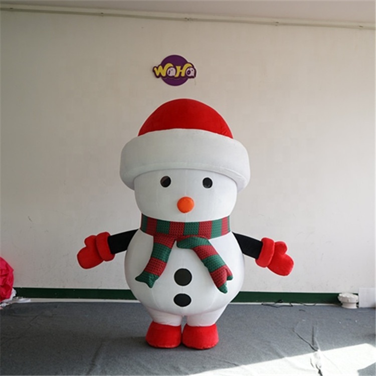 Christmas Cartoon Anime fur material Inflatables Santa Claus Doll snowman Dress deer reindeer costume parade Props Funny Mascot