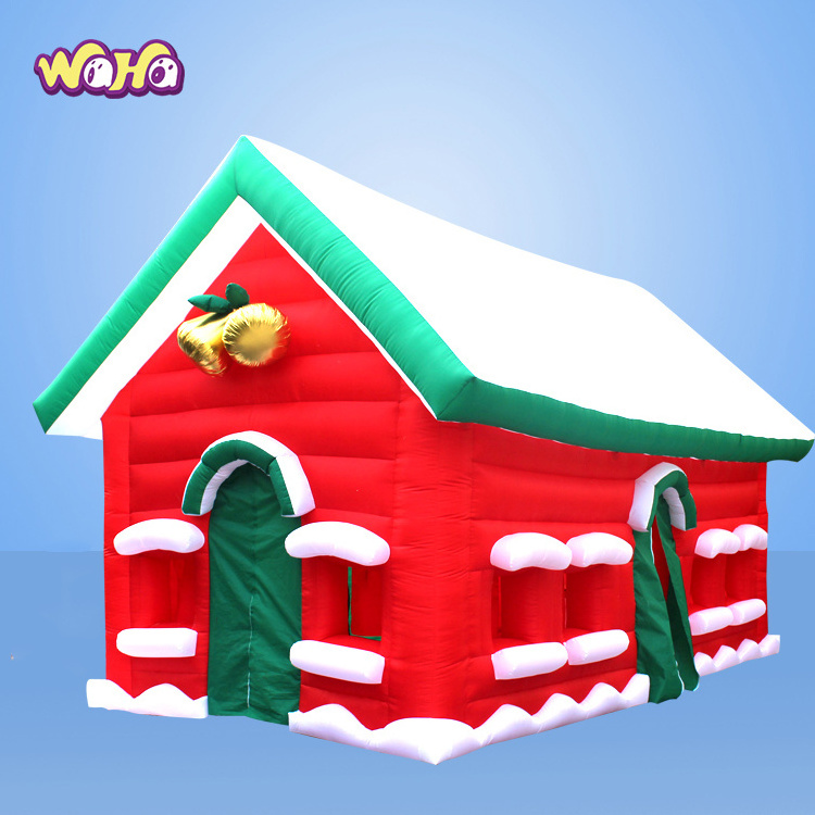 Red Christmas inflatable house/inflatable santa house/inflatable claus home 4*4*6