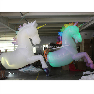 Night party Opera props giant inflatable unicorn horse with lighting for stage decoration