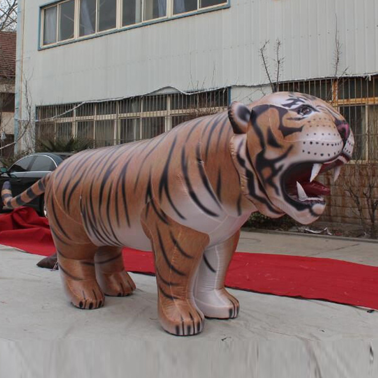 22Feet Long Running To The Car Inflatable Tiger Cartoon Customized Making Mascot Tiger Parade Balloon