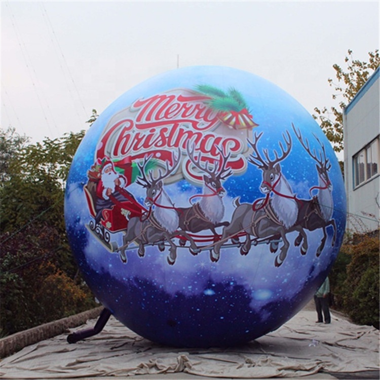 Giant Ground Inflatable Balloon With Santa With LED Strip For Christmas Decoration