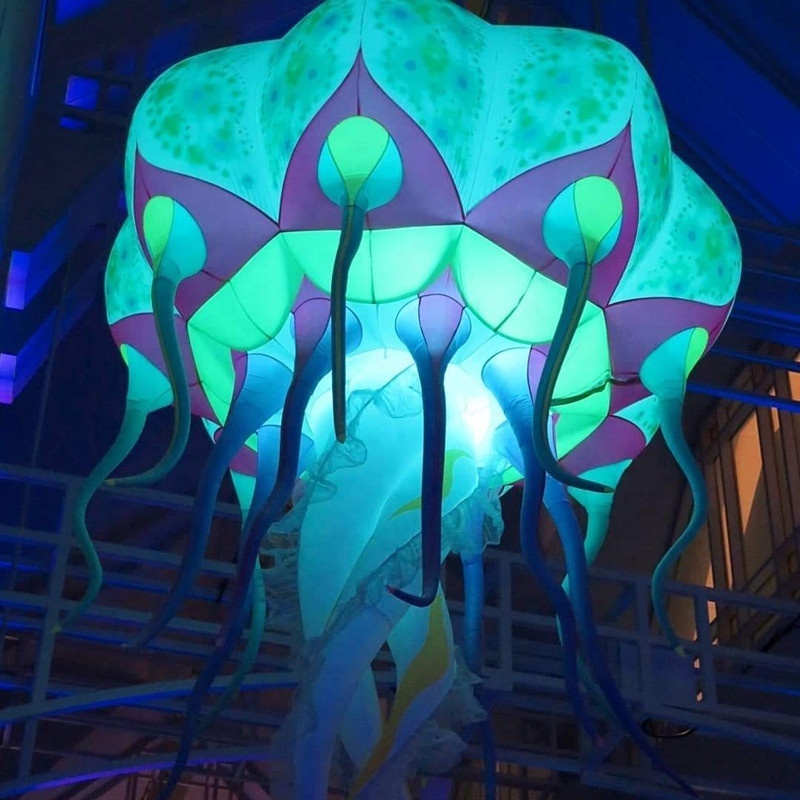 Lighting Inflatable Octopus Models / Giant Inflatable LED Hang Jellyfish for Party Decoration