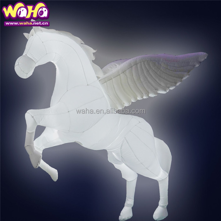 Giant flying inflatable jumping horse with wings for outdoor advertising event party show