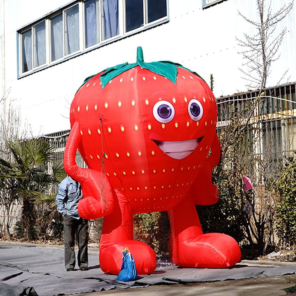 inflatable fruit event giant inflatable strawberry with LED lights for sale