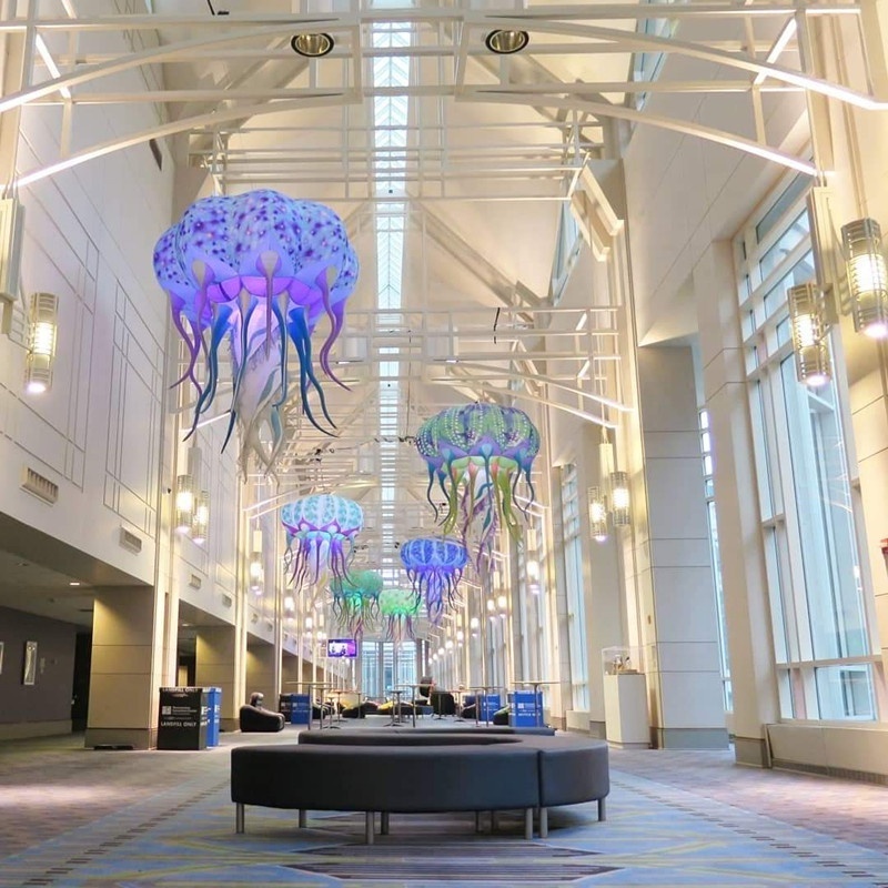 Lighting Inflatable Octopus Models / Giant Inflatable LED Hang Jellyfish for Party Decoration