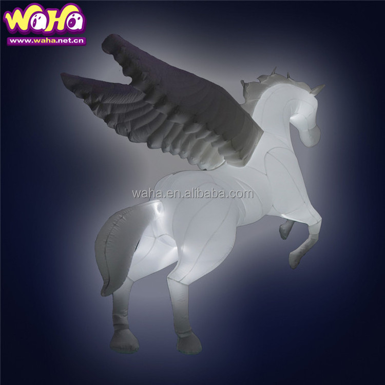 Giant flying inflatable jumping horse with wings for outdoor advertising event party show