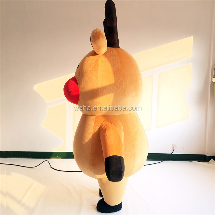 Walking Inflatable Cartoon Character Deer Mascot Costume