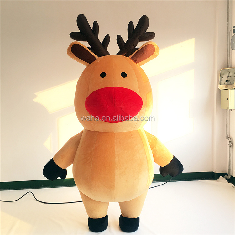 Walking Inflatable Cartoon Character Deer Mascot Costume