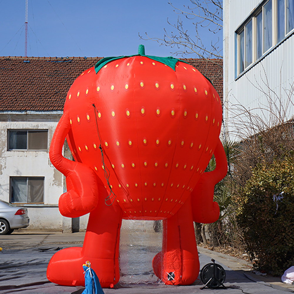 inflatable fruit event giant inflatable strawberry with LED lights for sale