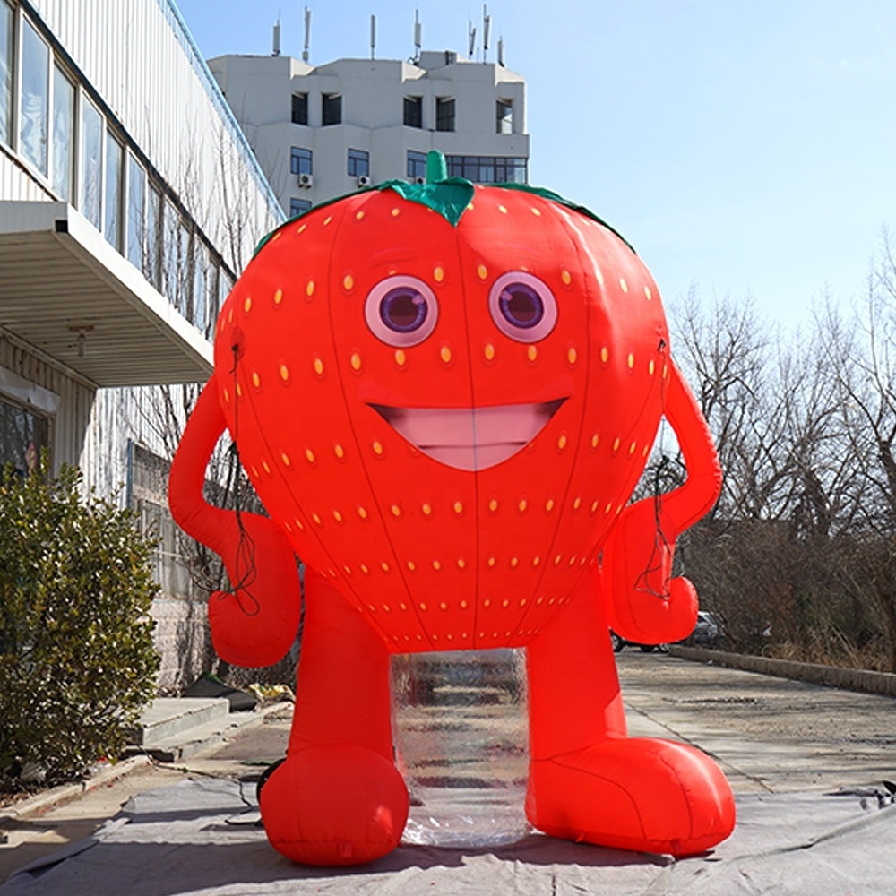 inflatable fruit event giant inflatable strawberry with LED lights for sale