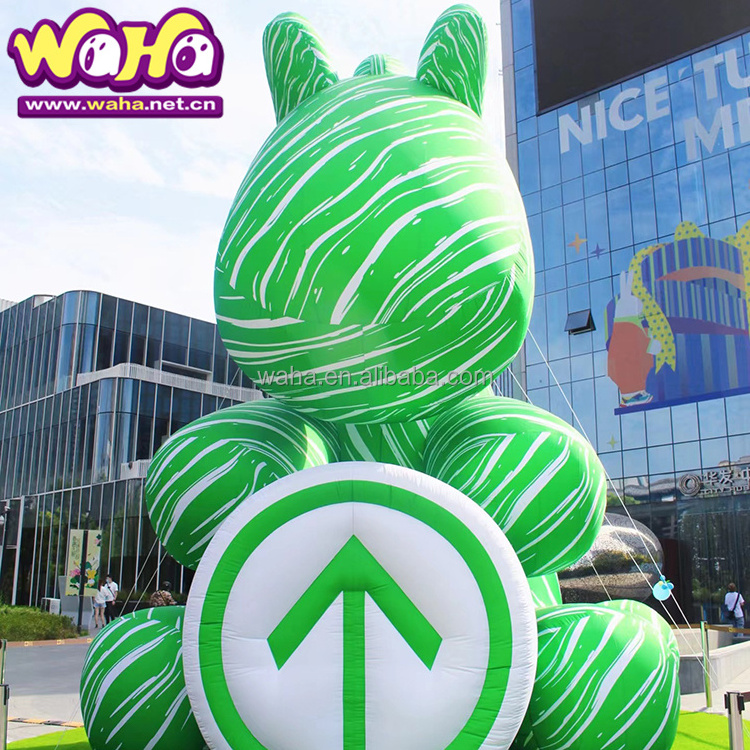 Outdoor Custom design big advertising animal cartoon green horse mascot inflatable with air blower for decoration