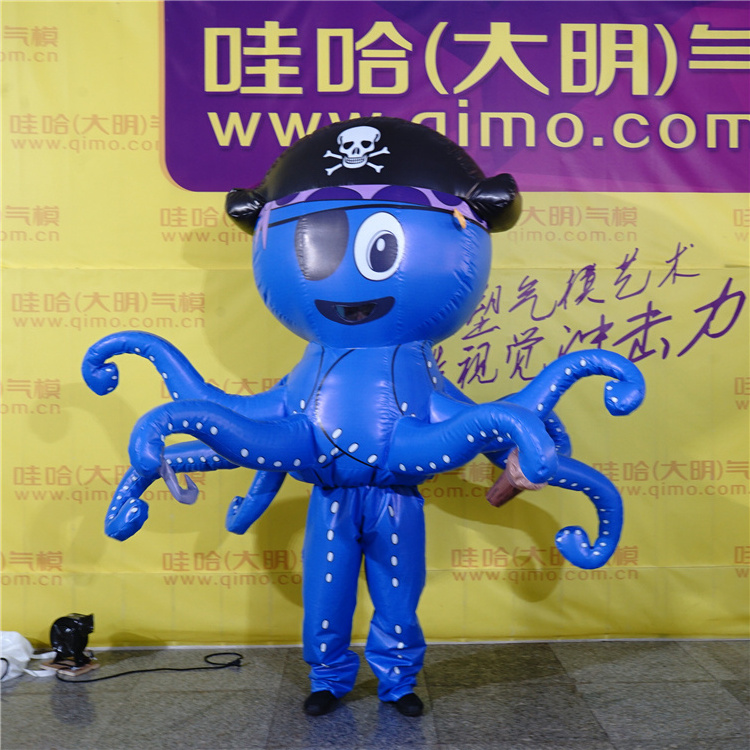 Popular design sea animal orange giant inflatable octopus costume