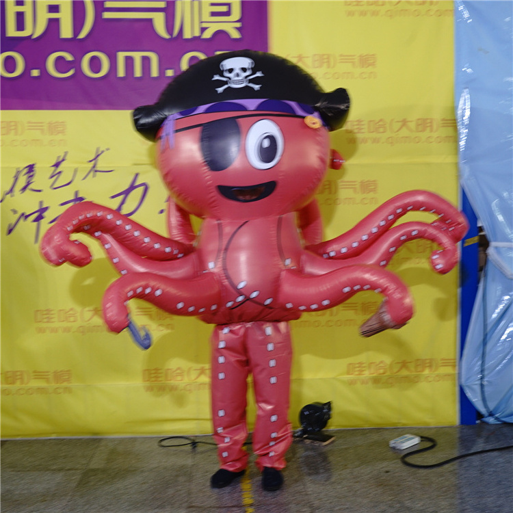 Popular design sea animal orange giant inflatable octopus costume