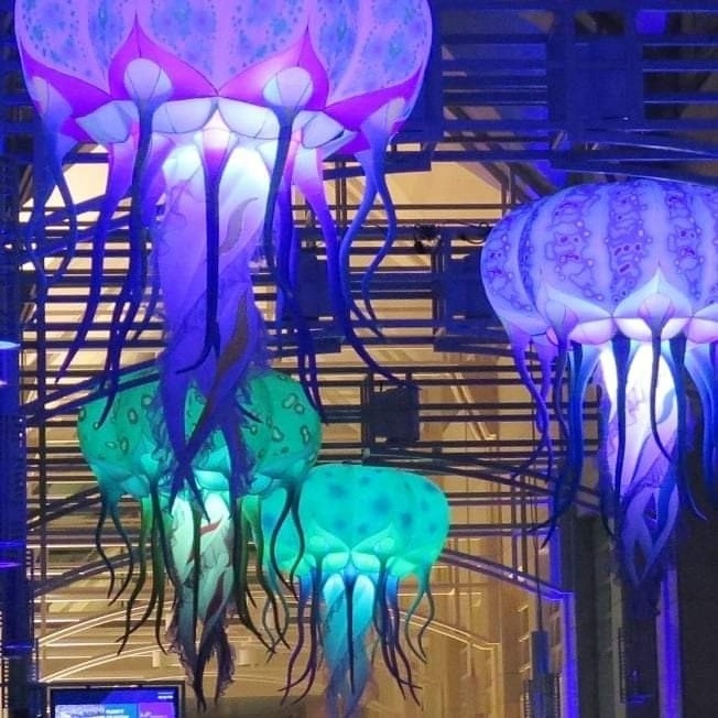 Lighting Inflatable Octopus Models / Giant Inflatable LED Hang Jellyfish for Party Decoration